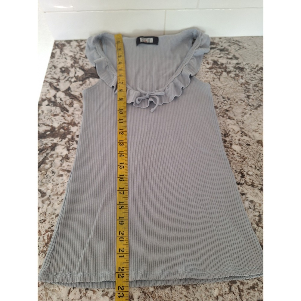 Reformation Light Gray Ruffle Tank Top Size XS - Picture 5 of 6